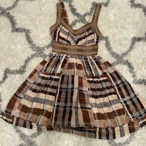 Anthropologie (Plenty by Tracy Reese) 1970s-Style Brown Mini Dress